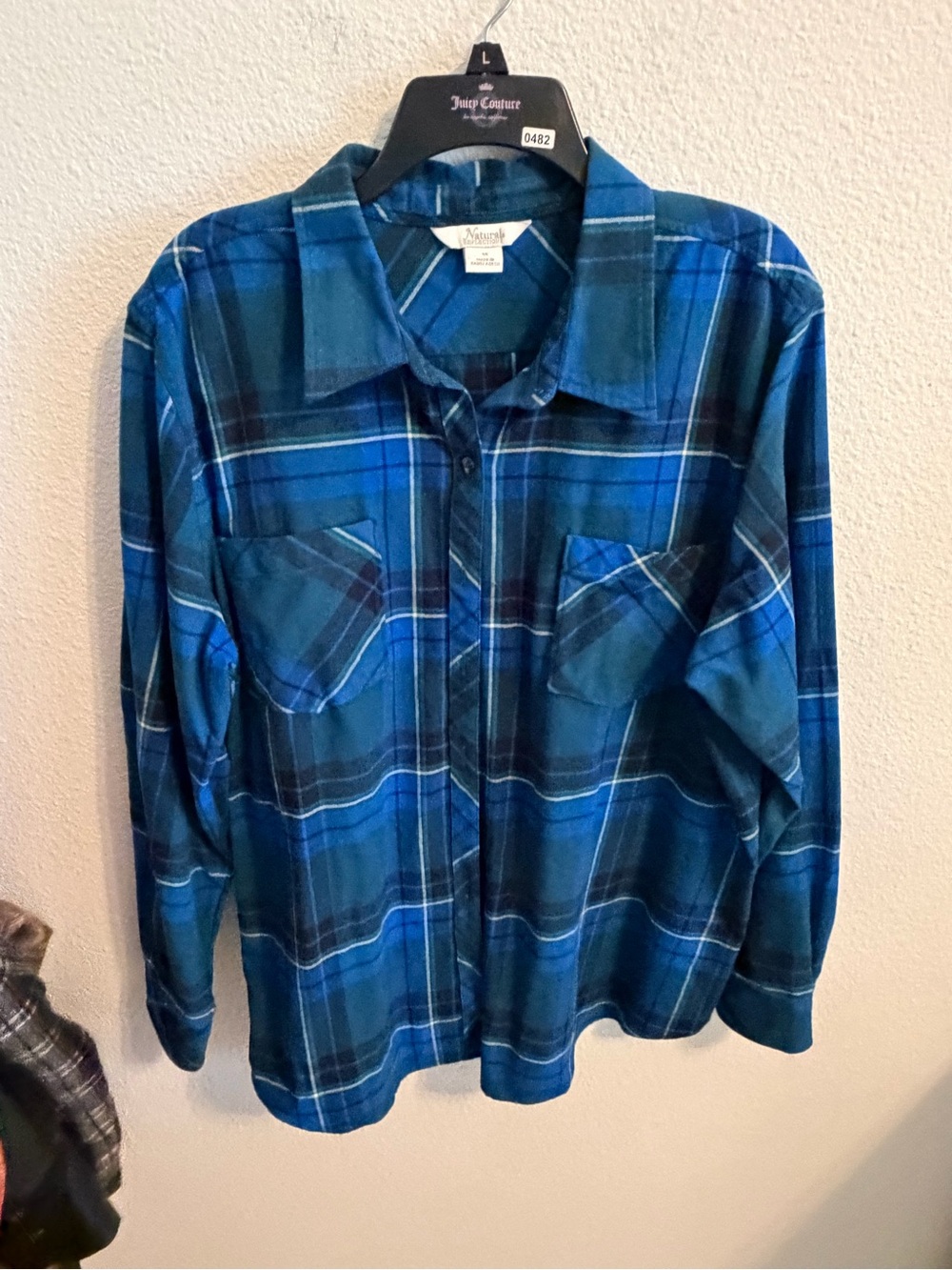 Natural Reflections Blue Plaid Button-Down Shirt